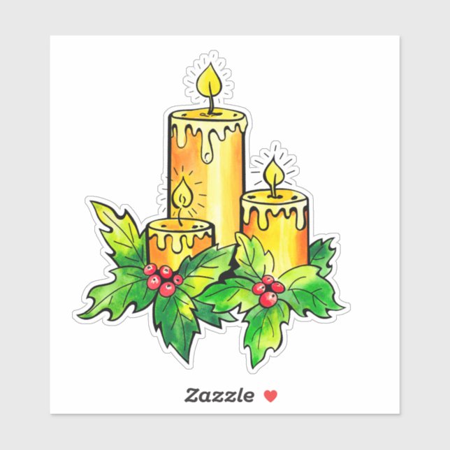 Yellow Christmas Sticker (Blatt)