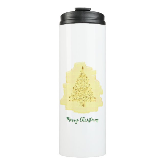 Yellow Christmas Thermosbecher (Vorderseite)