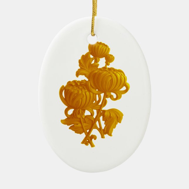 Yellow Chrysanthemum Keramik Ornament (Vorne)