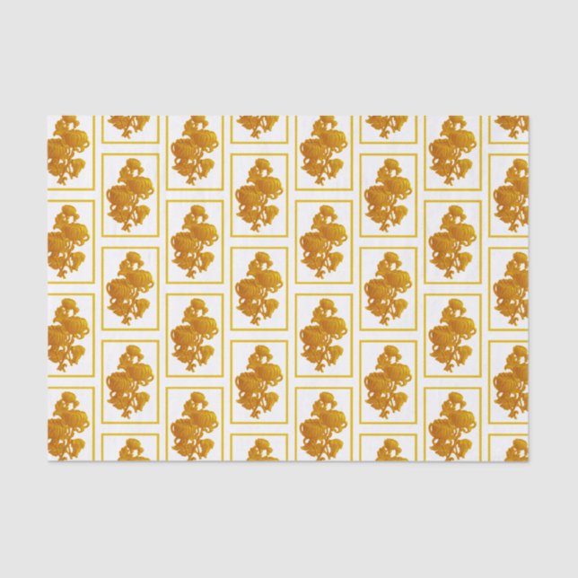 Yellow Chrysanthemum Mother Day Seidenpapier (Vorderseite)