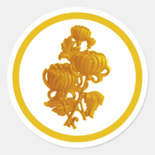 Yellow Chrysanthemum Runder Aufkleber