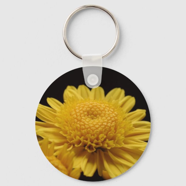 Yellow Chrysanthemum Schlüsselanhänger (Vorderseite)