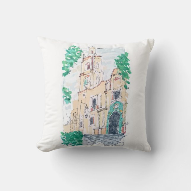 Yellow Church Kissen (Vorderseite)