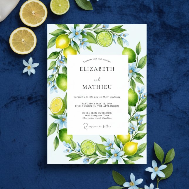 Yellow Citrus Bloom Wedding Einladung (Von Creator hochgeladen)