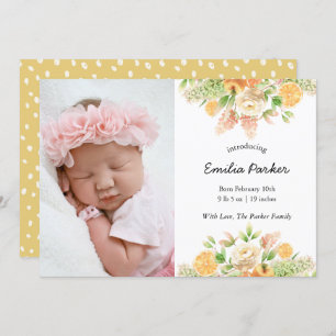 Yellow Citrus Frucht Moderne Elegante Blumengebu Ankündigung