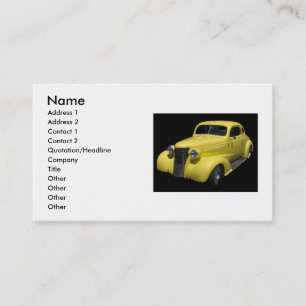 Yellow Classic Car Business Card Visitenkarte