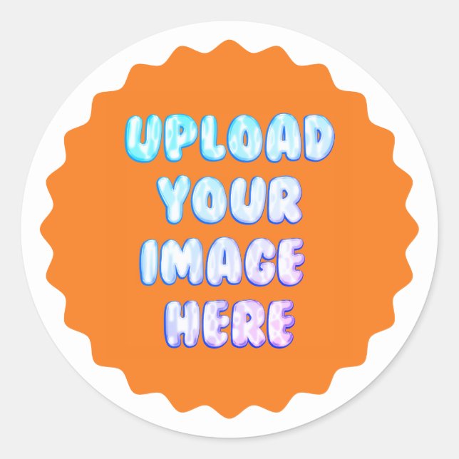 Yellow Classic Round Sticker with a Business Logo (Vorderseite)