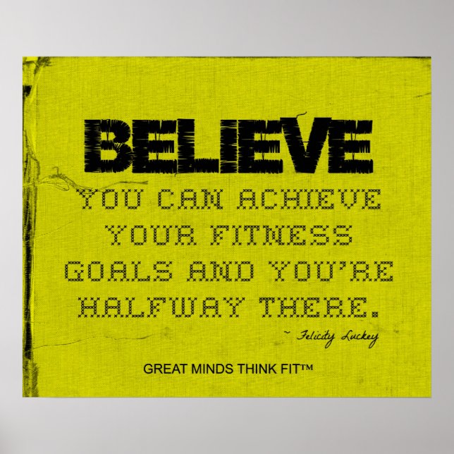 Yellow Cloth Black Thread Fitness glauben Poster (Vorne)
