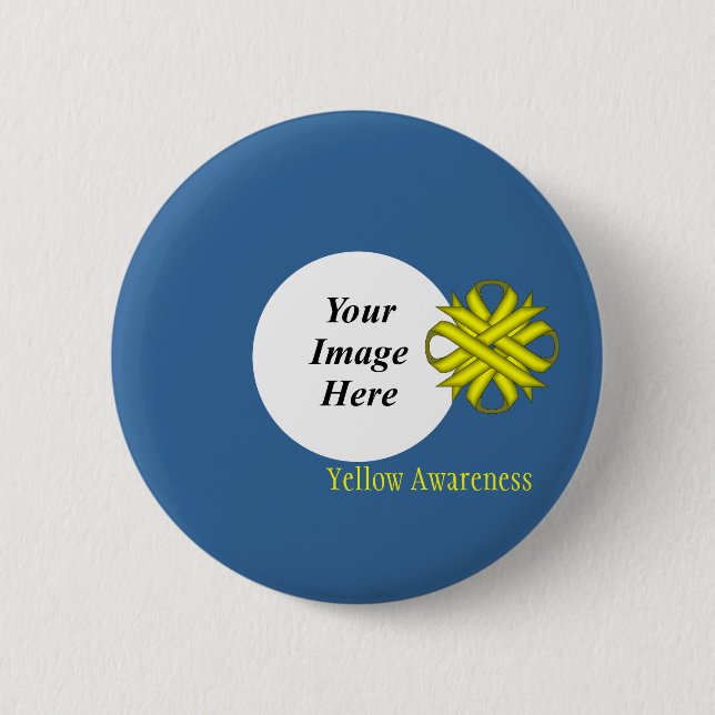 Yellow Clover Ribbon Template von Kenneth Yoncich Button (Vorderseite)