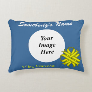 Yellow Clover Ribbon Template von Kenneth Yoncich Dekokissen