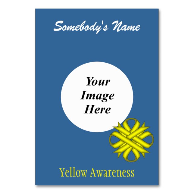 Yellow Clover Ribbon Template von Kenneth Yoncich Tischnummer (Vorderseite)