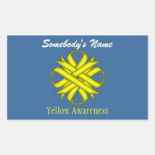 Yellow Clover Ribbon von Kenneth Yoncich Rechteckiger Aufkleber