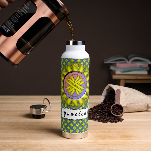 Yellow Clover Ribbon von Kenneth Yoncich Trinkflasche (Kaffee)
