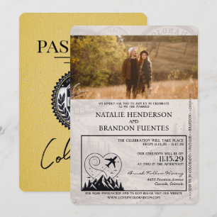 Yellow Colorado Passport Hochzeit Einladung
