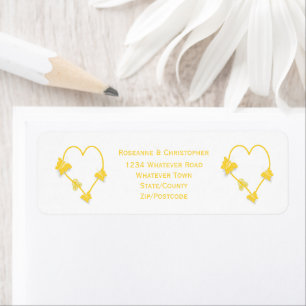Yellow Colored Butterfly Heart Design Wedding