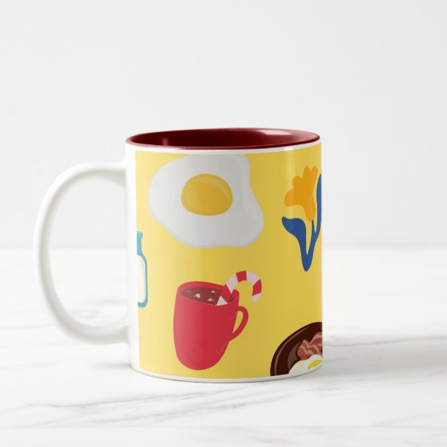 Yellow Colorful Bold Illustrative Wraparound Tasse (Links)