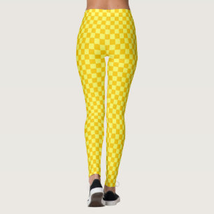 Yellow Combination Checkerboard by Shirley Taylor Leggings