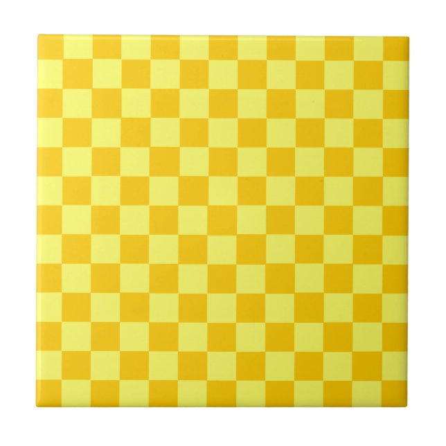 Yellow Combination Checkerboard von ShirleyTaylor Fliese (Vorderseite)