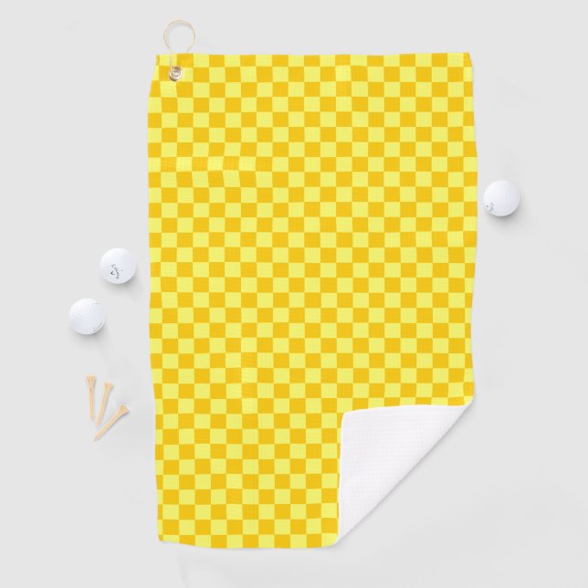 Yellow Combination Checkerboard von ShirleyTaylor Golfhandtuch (Insitu)