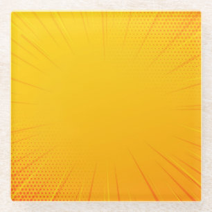 Yellow Comic Zoom Lines Untersetzer