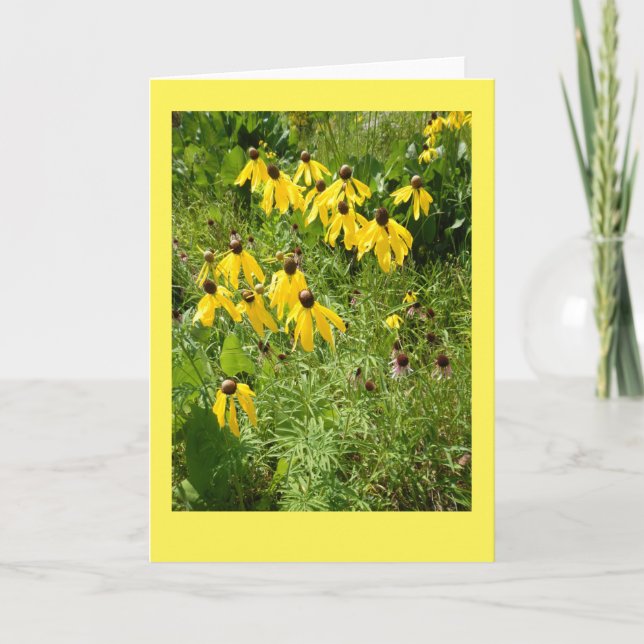 Yellow Coneflower II Blank Note Card Karte (Vorderseite)