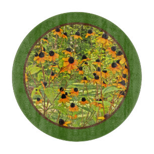 Yellow Conefwers Glass Cutting Board Schneidebrett