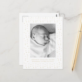 Yellow Confetti Baby Birth Announcement Postcard Postkarte