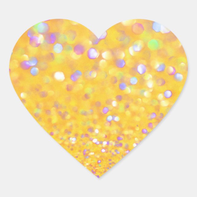 Yellow Confetti Heart Sticker (Vorderseite)