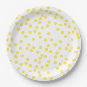Yellow Confetti / Punkte Pappteller