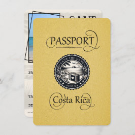 Yellow Costa Rica Passport Save The Date