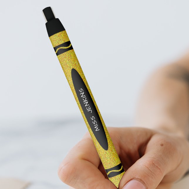 Yellow Crayon Teacher Kugelschreiber (Yellow Crayon Teacher Black Ink Pen)