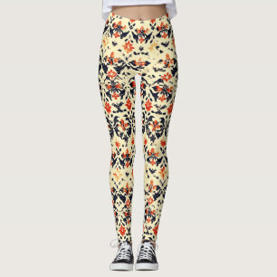 Yellow Cream Folk Muster Leggings