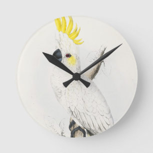 Yellow Crested Cockatoo Clock Runde Wanduhr