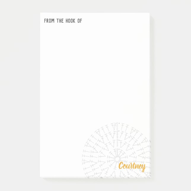 Yellow Crochet Chart Post-it Klebezettel (Vorderseite)