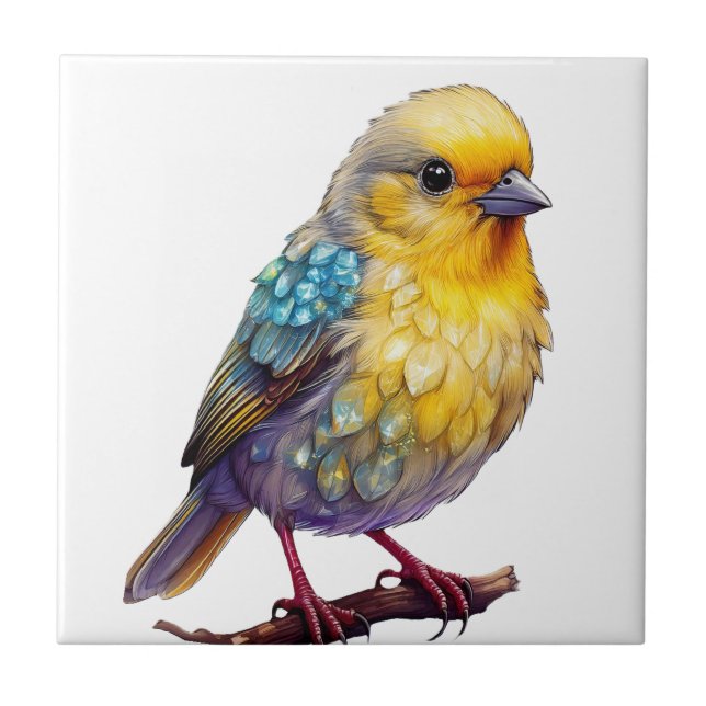 Yellow Crystal Canary Keramik Tile Fliese (Vorderseite)