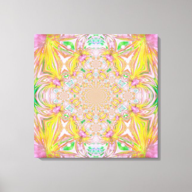 Yellow Crystal Wrapped Canvas Leinwanddruck (Vorderseite)