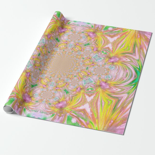 Yellow Crystal Wrapping Paper Geschenkpapier (Ungerollt)