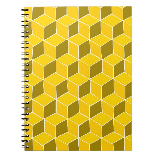 Yellow cube Quiltmuster-Notebook Notizblock (Vorderseite)