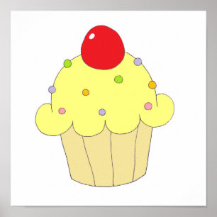 Yellow Cupcake Poster