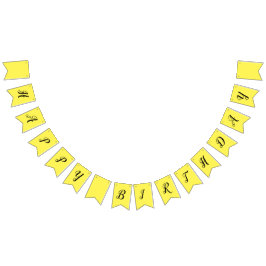 Yellow Custom Frack Party Bunting Banner