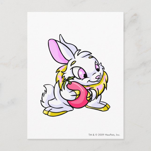 Yellow Cybunny hugging Negg Postkarte (Vorderseite)