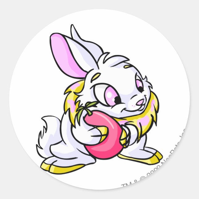 Yellow Cybunny hugging Negg Runder Aufkleber (Vorderseite)