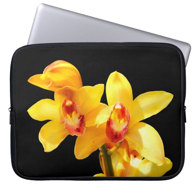 Yellow Cymbidium Orchid Laptop Case (Vorderseite)
