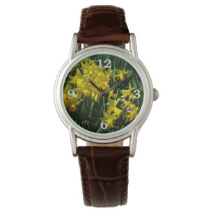 Yellow Daffodien I Cheery Spring Blumen Armbanduhr