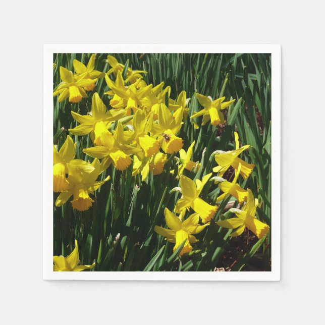 Yellow Daffodien I Cheery Spring Blumen Serviette (Vorderseite)