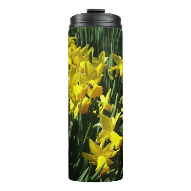 Yellow Daffodien I Cheery Spring Blumen Thermosbecher (Vorderseite)