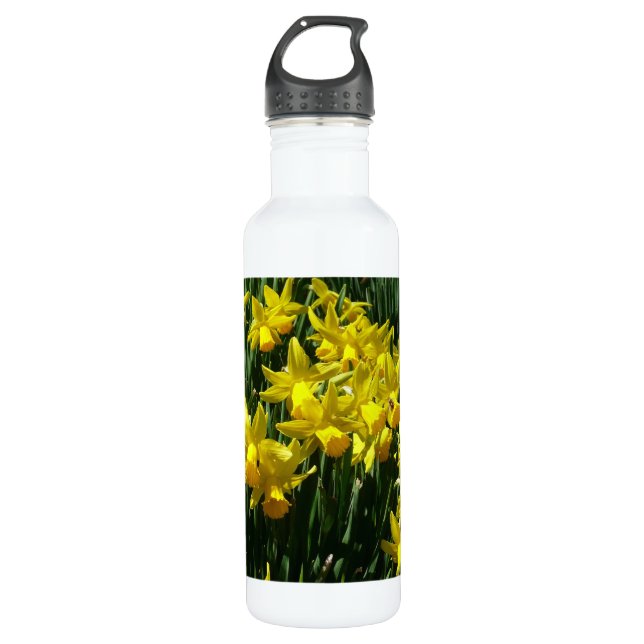 Yellow Daffodien I Cheery Spring Blumen Trinkflasche (Vorderseite)