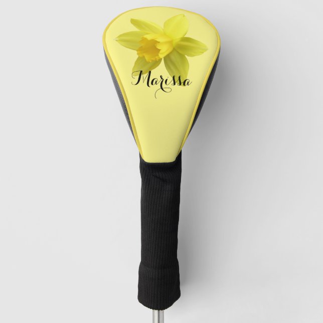 Yellow Daffodil Bloom Individuelle Name Golf Headcover (Vorderseite)