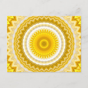 Yellow Daffodil Mandala Pattern Postkarte
