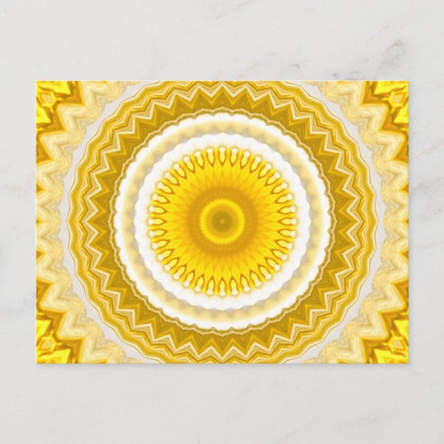 Yellow Daffodil Mandala Pattern Postkarte (Vorderseite)